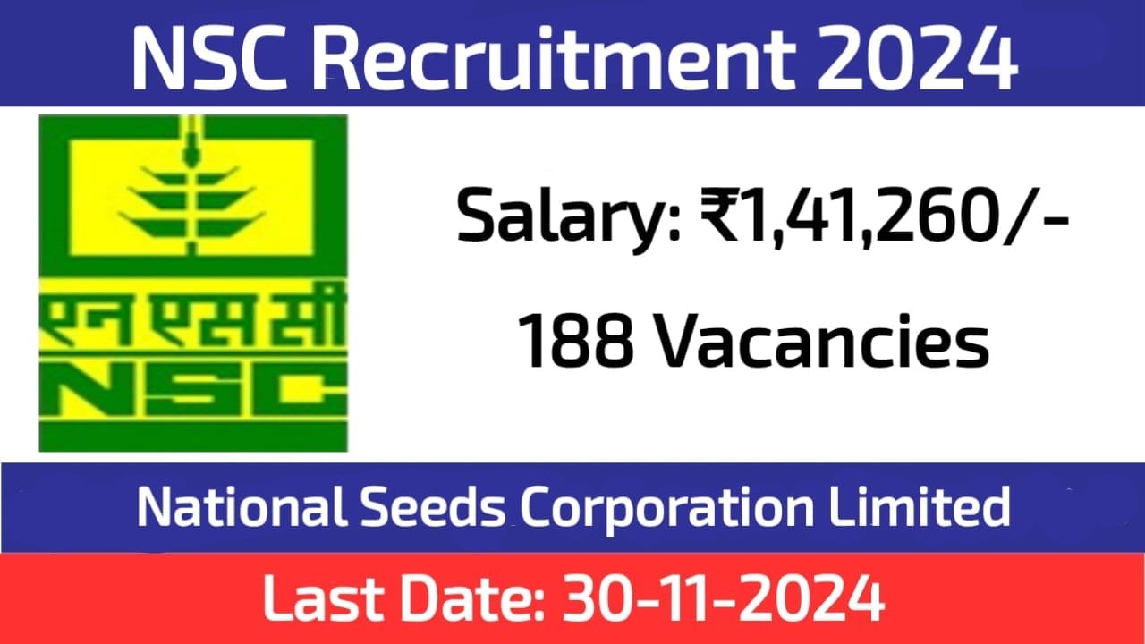 NSC Recruitment 2024: Apply Now for Various Positions Across India