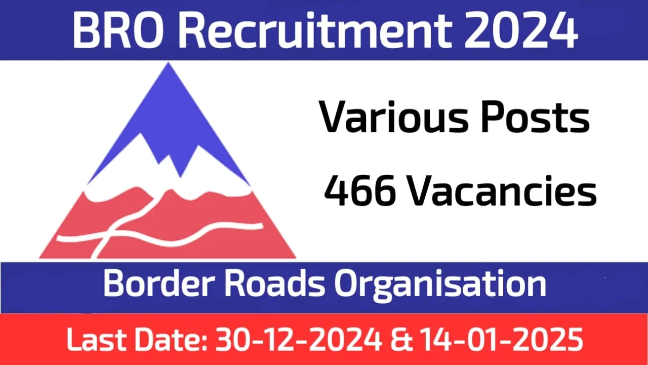 BRO Recruitment 2024 Apply for 466 Vacancies in Various Positions