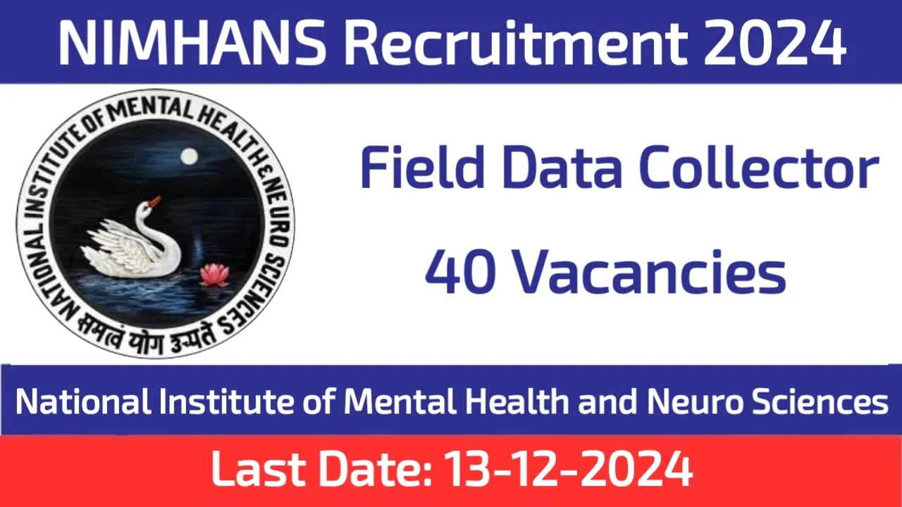 NIMHANS Bengaluru Recruitment 2024 Walk-in Interview for Field Data Collector Positions