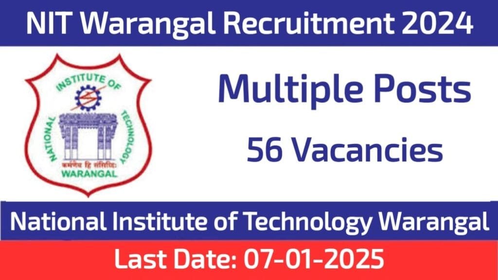 NIT Warangal Recruitment 2024 Apply Now for 56 Multiple Vacancies