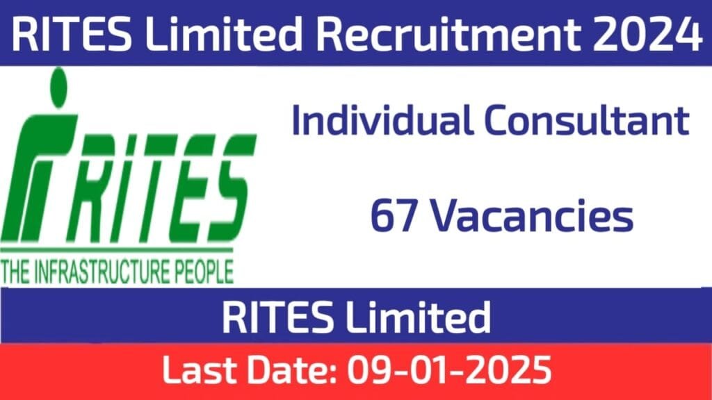 RITES Individual Consultant Limited Recruitment 2024 Apply for 67 Vacancies