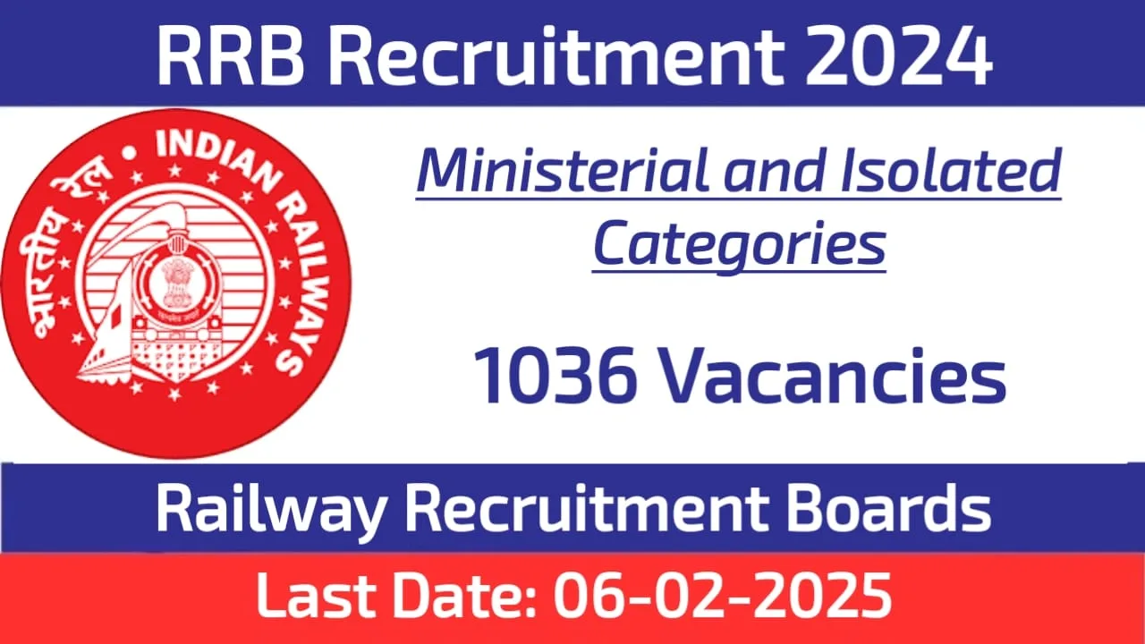 RRB Ministerial and Isolated Categories Recruitment 2024 Apply for 1036 Various Posts