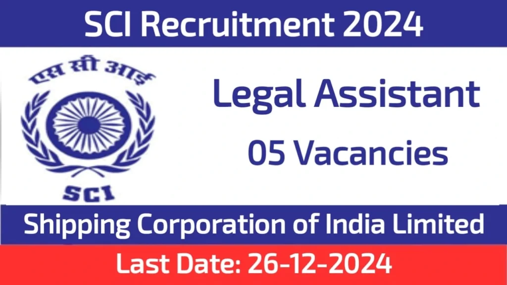 SCI Legal Assistant Recruitment 2024